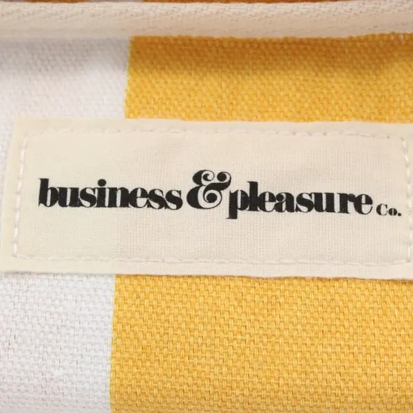 Business & Pleasure Co. Yellow and White Striped Beach Picnic Cooler Bag