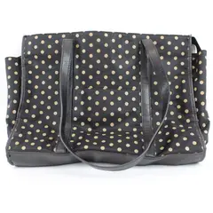 Naturalizer Black and Tan Polka Dot Tote Bag Purse 15"