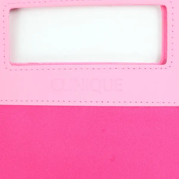 Clinique Single Pocket Hot Pink Handbag Purse 17"