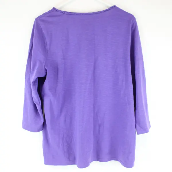 Coldwater Creek Purple 3/4 Sleeve 100% Cotton Women's Top L/14