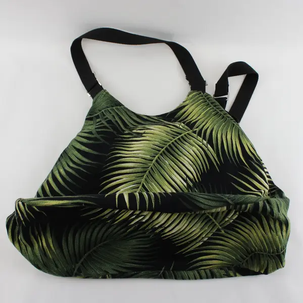 Tropical Palm Leaf Print Slouchy Shoulder Bag Purse