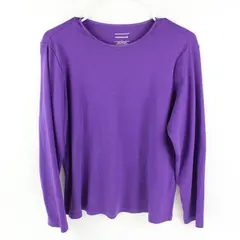 Christopher & Banks Purple Long Sleeve Shirt Layer-Your-Look Cotton Womens Sz L