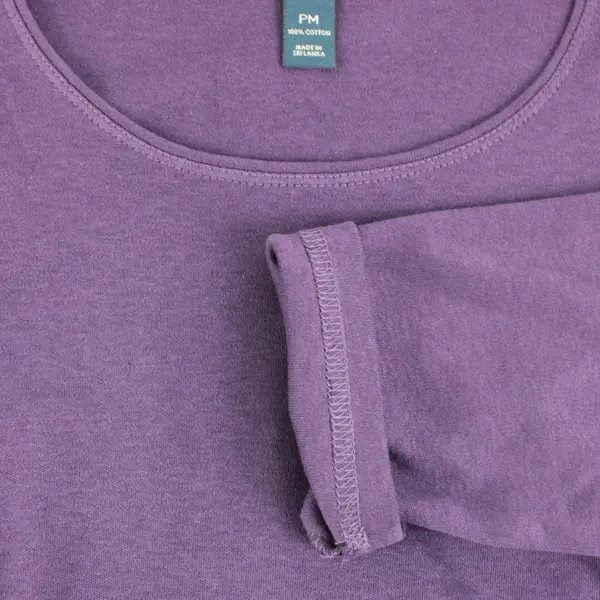 Karen Scott Women's Purple 3/4 Sleeve Cotton Top Petite PM