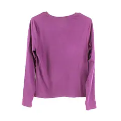 Mossimo Solid Purple Long Sleeve Shirt 95% Cotton/ 5% Spandex Womens Size L