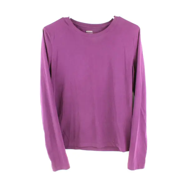 Mossimo Solid Purple Long Sleeve Shirt 95% Cotton/ 5% Spandex Womens Size L