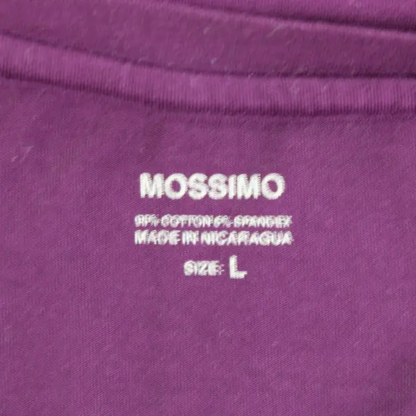 Mossimo Solid Purple Long Sleeve Shirt 95% Cotton/ 5% Spandex Womens Size L
