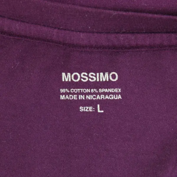 Mossimo Solid Purple Long Sleeve Shirt 95% Cotton/ 5% Spandex Womens Size L