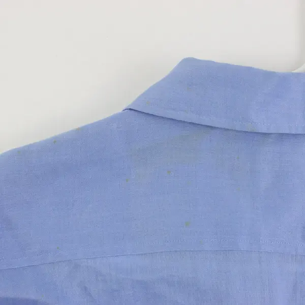 Allison Taylor Solid Blue Long Sleeve Button Up Shirt 100% Linen Womens Size S
