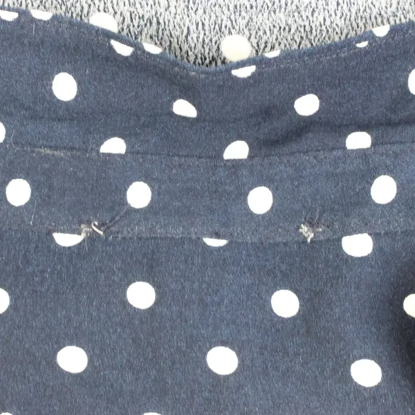 Andrew Marc Navy/White Polka Dot Short Sleeve Button Up Shirt Womens Size M