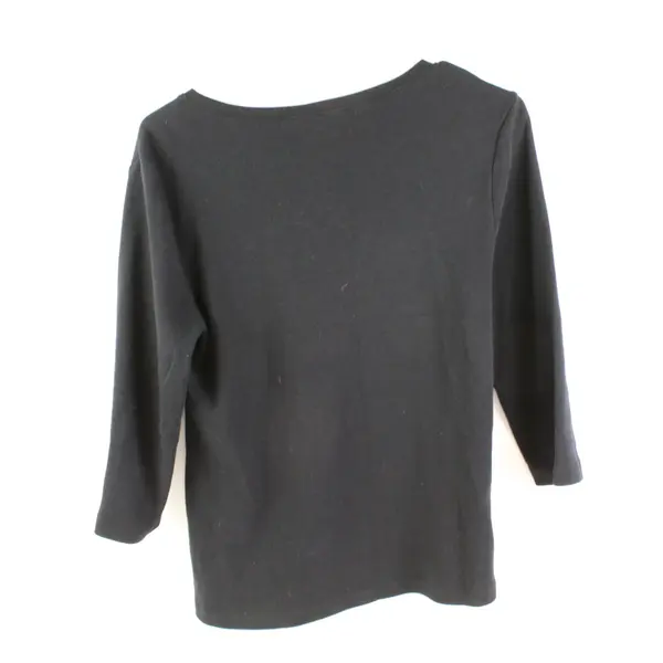 Karen Scott Petites Black 3/4 Sleeve Top Shirt PM