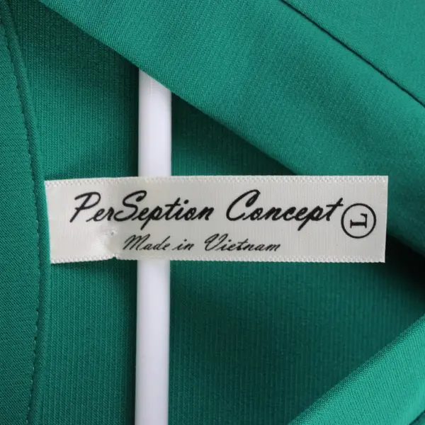 PerSeption Concept Womens Green Roll Tab Long Sleeve Blouse Top Size L