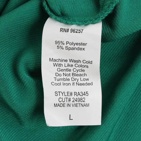 PerSeption Concept Womens Green Roll Tab Long Sleeve Blouse Top Size L