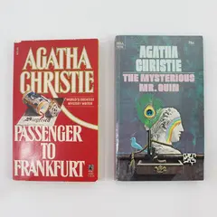 Lot 2 Agatha Christie Vintage PB Passenger to Frankfurt The Mysterious Mr Quin