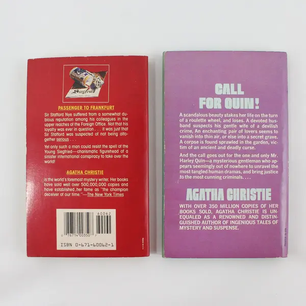 Lot 2 Agatha Christie Vintage PB Passenger to Frankfurt The Mysterious Mr Quin
