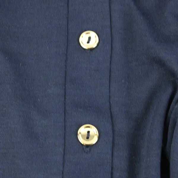PerSeption Concept Womens Navy Henley Top Long Sleeve Tab Roll Size M