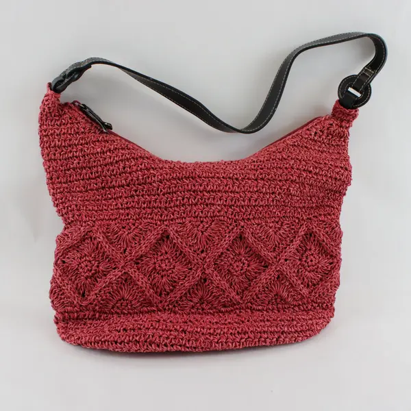 St. John's Bay Pink Woven Paper Straw Shoulder Bag Purse