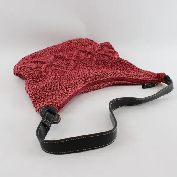 St. John's Bay Pink Woven Paper Straw Shoulder Bag Purse