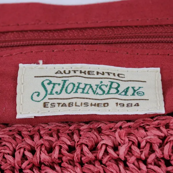 St. John's Bay Pink Woven Paper Straw Shoulder Bag Purse