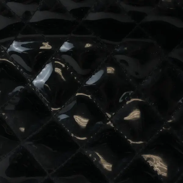 Vintage Accessory Works Quilted Black Vinyl Tote Bag 18"