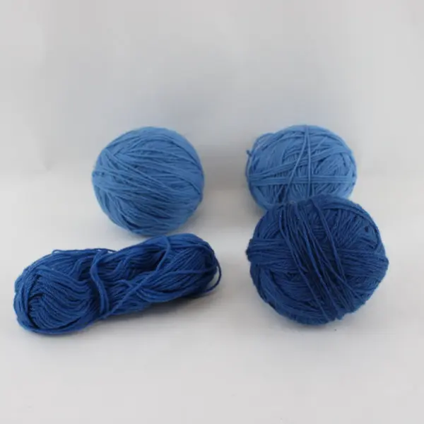 Lot of 4 Blue Yarn Pieces Skein Ball Bundle Knitting Crochet Craft