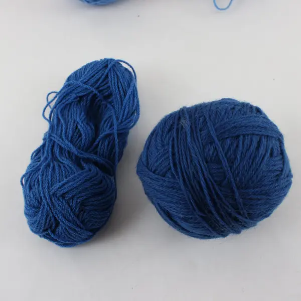 Lot of 4 Blue Yarn Pieces Skein Ball Bundle Knitting Crochet Craft