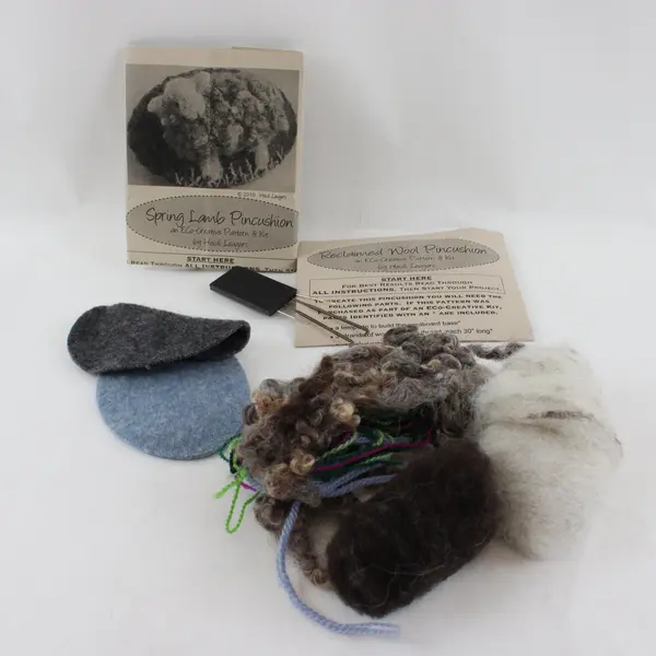 Heidi Leugers Spring Lamb Pincushion Set w/ 2 Felting & 2 Embroidery Needles