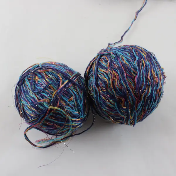 Lot of Mixed Color Yarn Balls with Started Knitting Project Craft Supplies