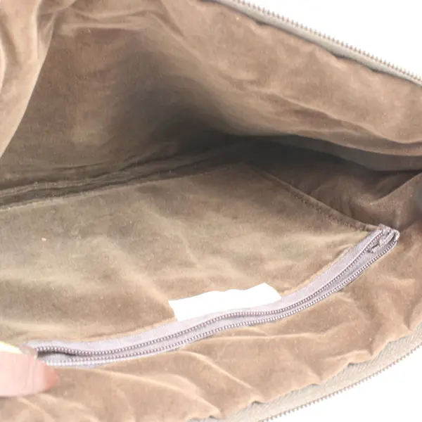 Vintage Brown Suede Leather Accent Clutch Bag Unbranded