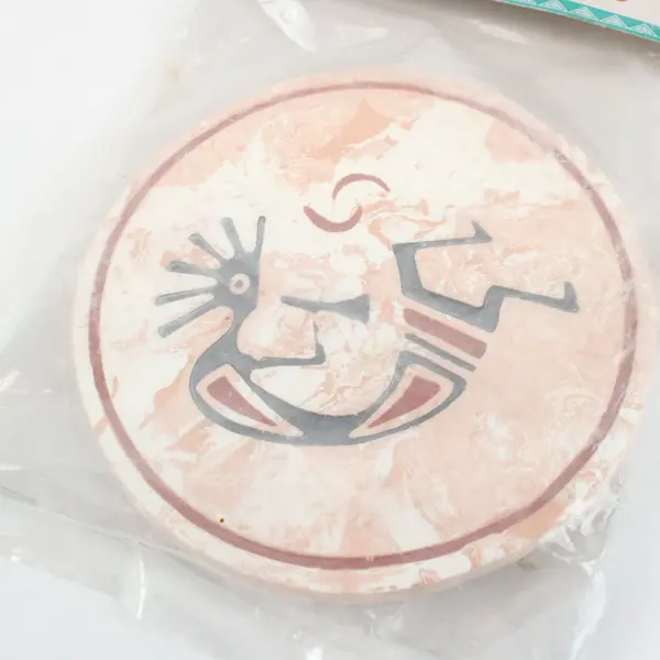 Coaster Art Vintage Southwestern Kokopelli Round Sandstone Coaster
