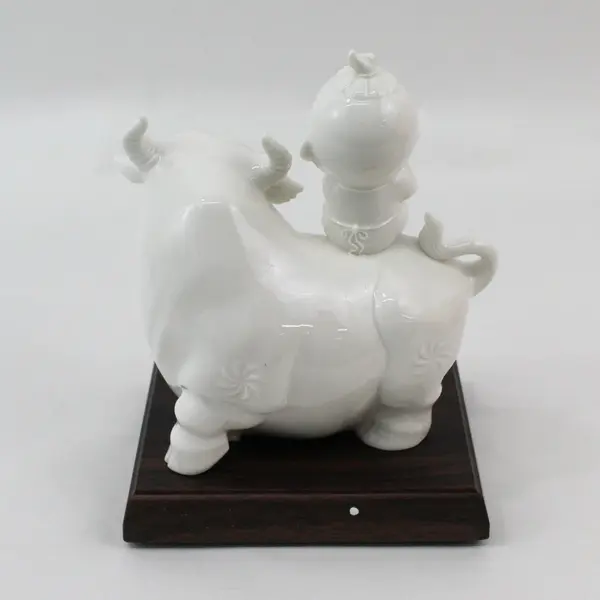 Blanc De Chine Free Spring Breeze Porcelain Statue Child  On Water Buffalo