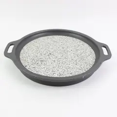 Natural Granite Pizza Stone Speckled Gray Dual Handle 11.5 x 10 x 1.5