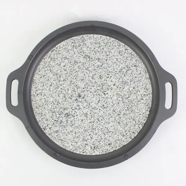 Natural Granite Pizza Stone Speckled Gray Dual Handle 11.5 x 10 x 1.5