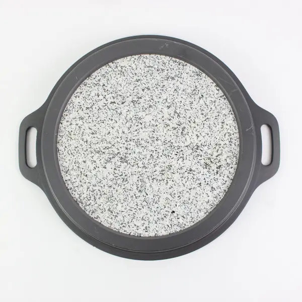 Natural Granite Pizza Stone Speckled Gray Dual Handle 11.5 x 10 x 1.5