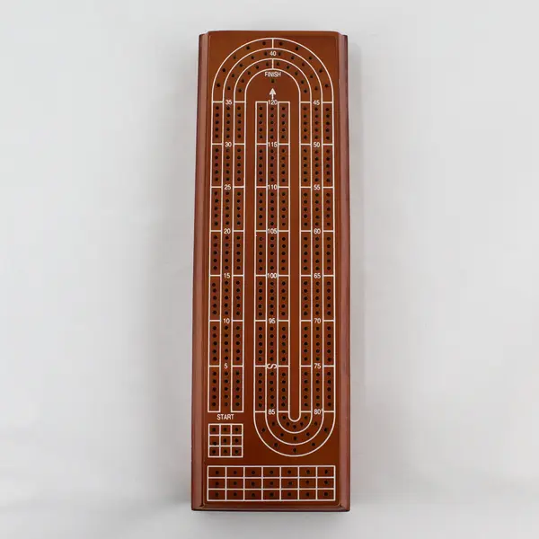 Wood Cribbage Board With Poker Chips Dice And Cards Incomplete