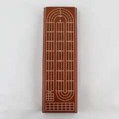 Wood Cribbage Board With Poker Chips Dice And Cards Incomplete