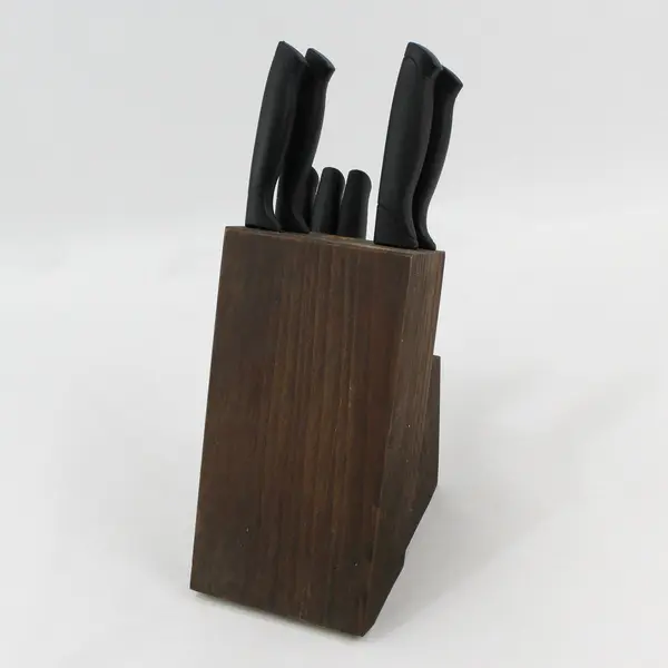  Set of 7 Farberware Knives with Wood Knife Block 18N355