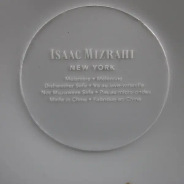 Isaac Mizrahi 4pc Melamine Bowl Set Black White Botanical Leaf Floral