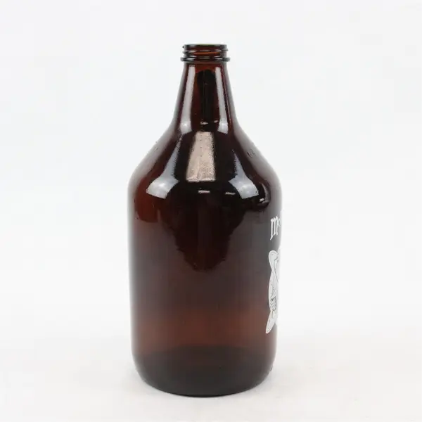 McMenamins 64oz Dark Brown Glass Growler Atom Logo Beer Bottle
