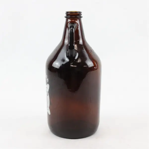 McMenamins 64oz Dark Brown Glass Growler Atom Logo Beer Bottle