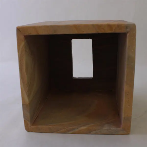 Beige Solid Stone Tissue Box Cover 