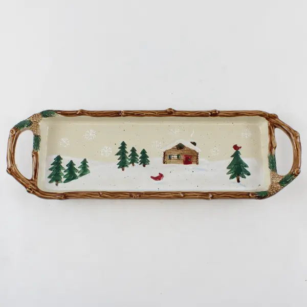Vintage St Nicholas Square Heartland Relish Candy Tray Rustic Christmas