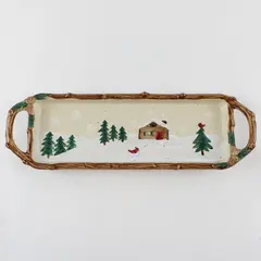 Vintage St Nicholas Square Heartland Relish Candy Tray Rustic Christmas
