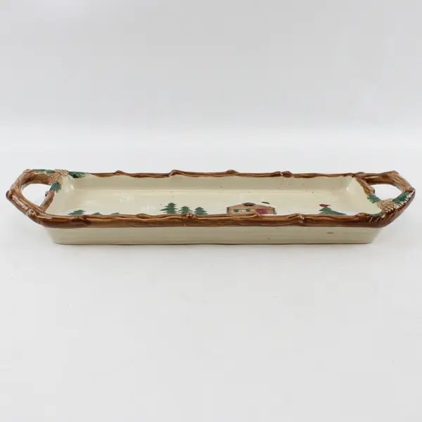 Vintage St Nicholas Square Heartland Relish Candy Tray Rustic Christmas