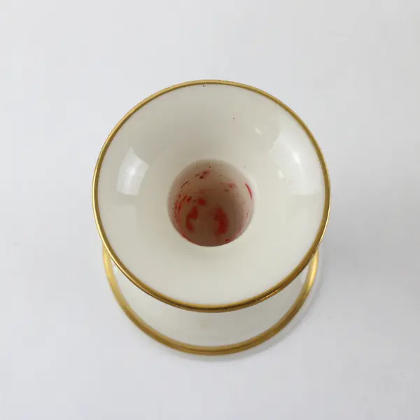 Lenox Ivory Porcelain Candle Holders Set of 2 Gold Trim
