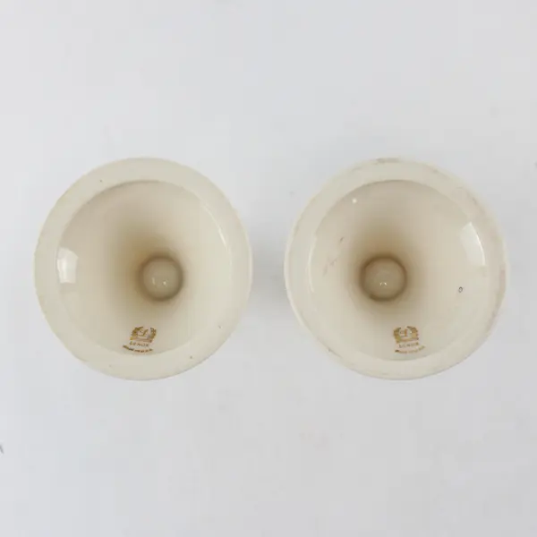 Lenox Ivory Porcelain Candle Holders Set of 2 Gold Trim
