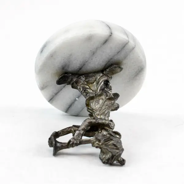 Vintage Pewter Clown Playing Trumpet Figurine Marble Base