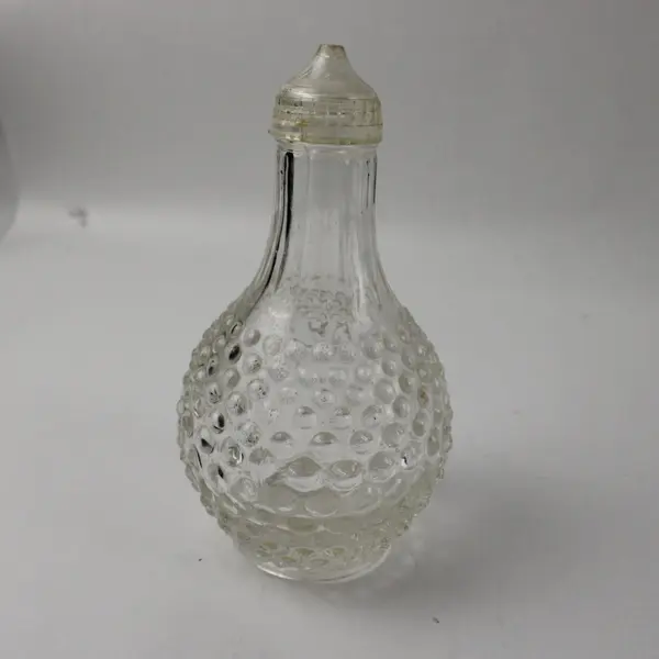 30s Vintage Anchor Hocking "Hobnail" Clear Glass Decanter