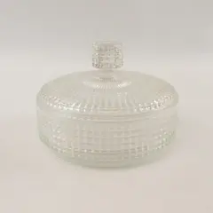 Vintage Avon Diamond-Cut Crystal Glass Trinket Dish