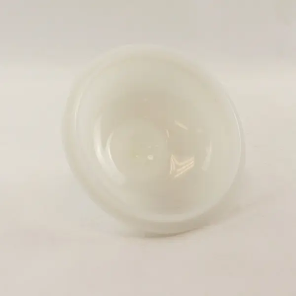 Vintage Anchor Hocking White Milk Glass Lace Edge Pedestal Compote w Lid