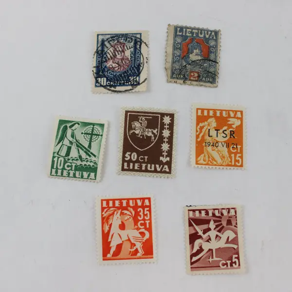 Lot of 7 Lithuania Stamps 1920s-1940s Used